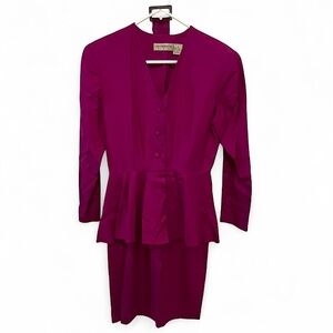 Vintage Liz Claiborne Fuchsia Silk Dress